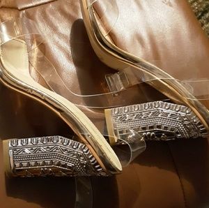 PLT square high heel open toe